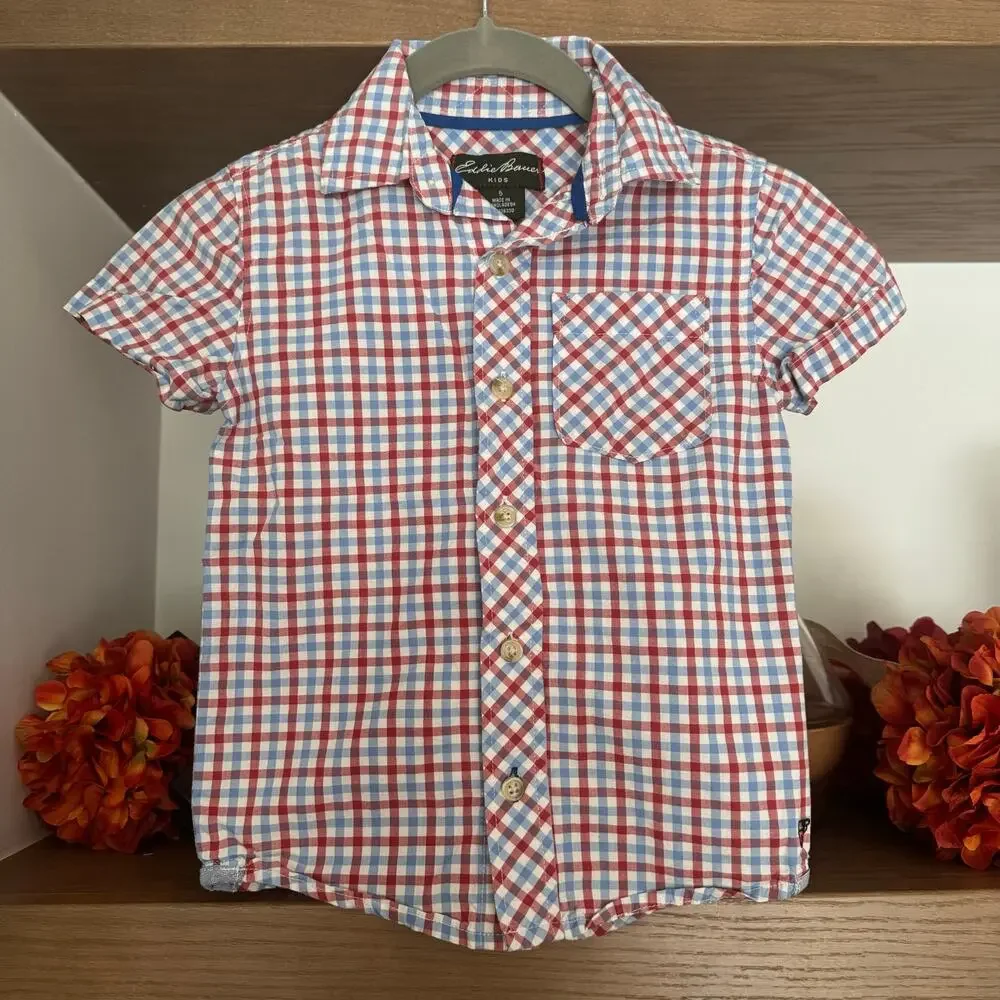 Tee/Button Down Top Bundle: Plaid, Baseball, Under Armour